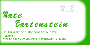 mate bartenstein business card